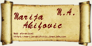 Marija Akifović vizit kartica
